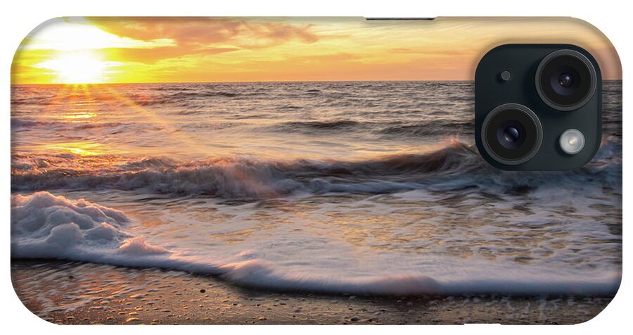 New Jersey iPhone Case featuring the photograph Atlantus Shipwreck at Sunset Beach by Kristia Adams