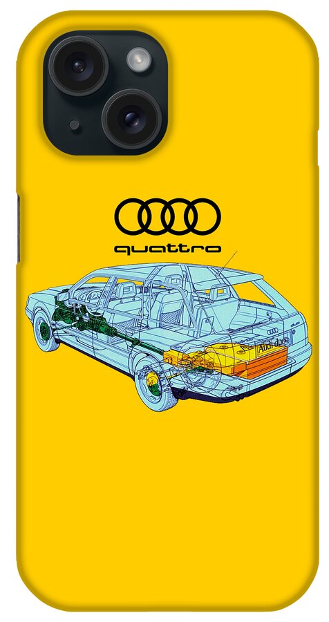 Audi 100 Duo C4 cutaway automotive art iPhone Case by Vladyslav