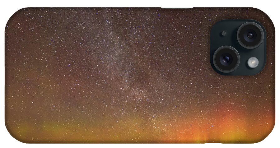 Iceland iPhone Case featuring the photograph Aurora and milky way, Iceland by Neale And Judith Clark
