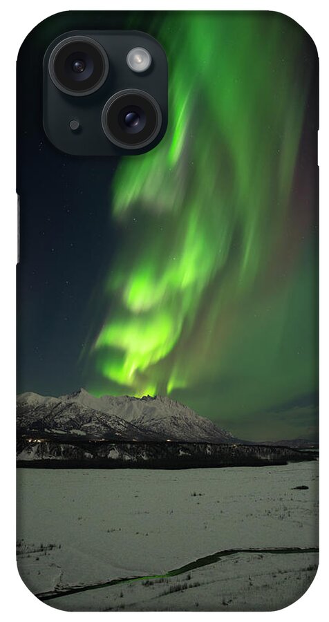 Night Sky iPhone Case featuring the photograph Aurora Whistle by Ed Boudreau