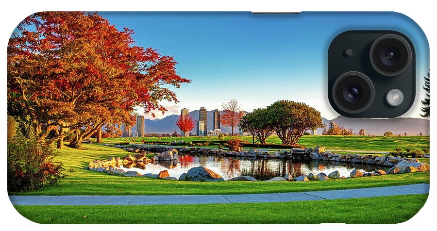Alex Lyubar iPhone Case featuring the photograph Autumn day in the city park by by Alex Lyubar