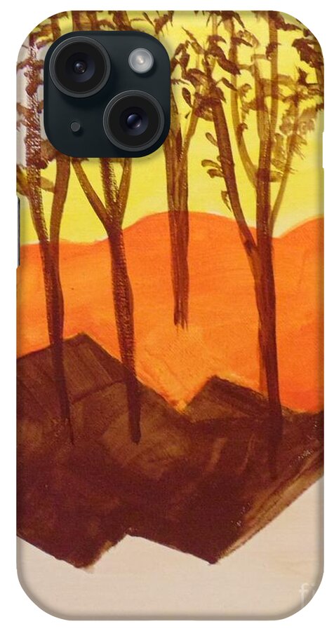 Landscape iPhone Case featuring the painting Autumn Hills by Saundra Johnson