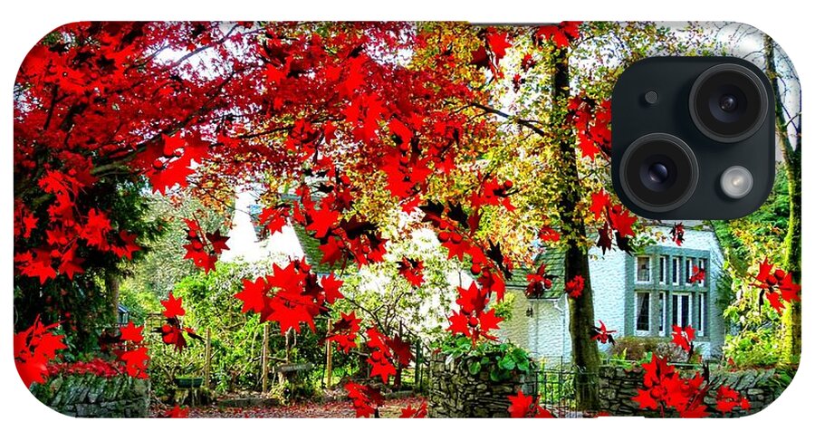 Digital Autumn England Grasmere Seasons Fall iPhone Case featuring the digital art Autumn in Grasmere by Bob Shimer