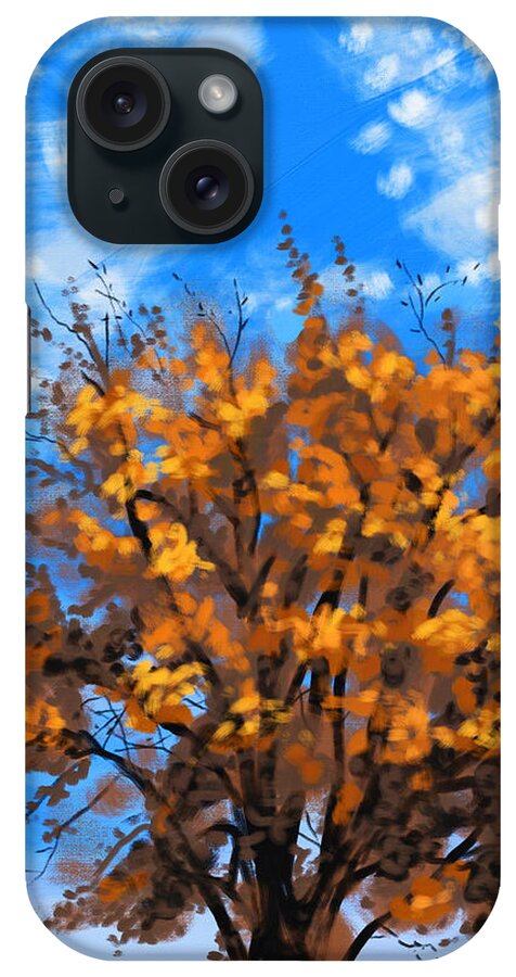  iPhone Case featuring the painting Autumn sky by Susan Spangler