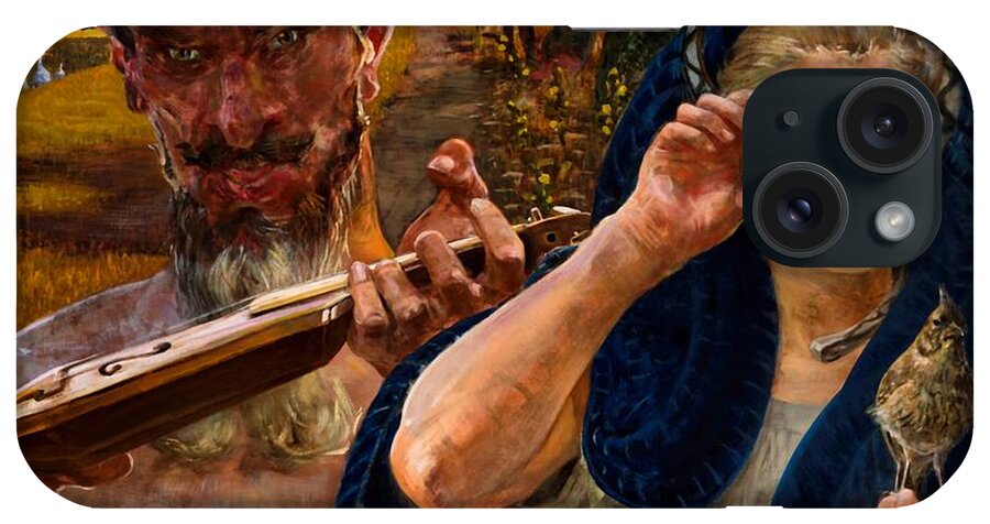 Painting iPhone Case featuring the painting Autumn Song by Jacek Malczewski