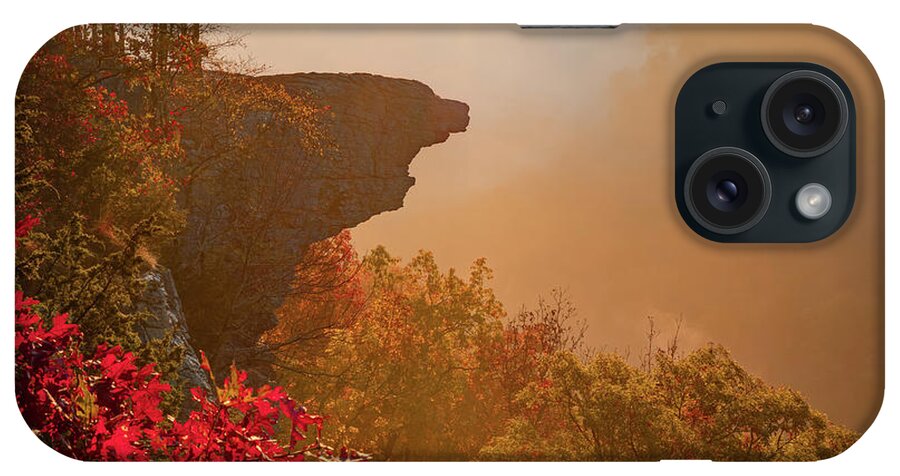 Arkansas Sunrise iPhone Case featuring the photograph Autumn Sunrise Over Hawksbill Crag - Whitaker Point by Gregory Ballos
