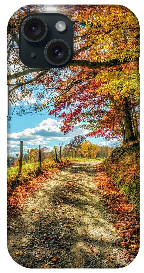 Autumn iPhone Case featuring the photograph Autumn Sunshine Country Road by Thomas R Fletcher