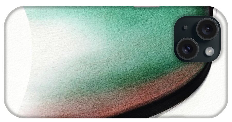 Movement iPhone Case featuring the digital art Away Green Curved Abstract by Itsonlythemoon
