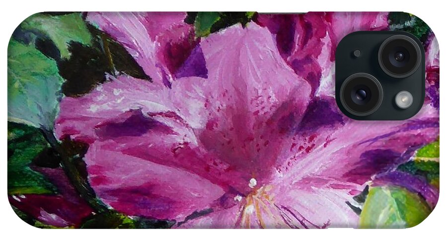 Flower iPhone Case featuring the painting Azaleas by Merana Cadorette