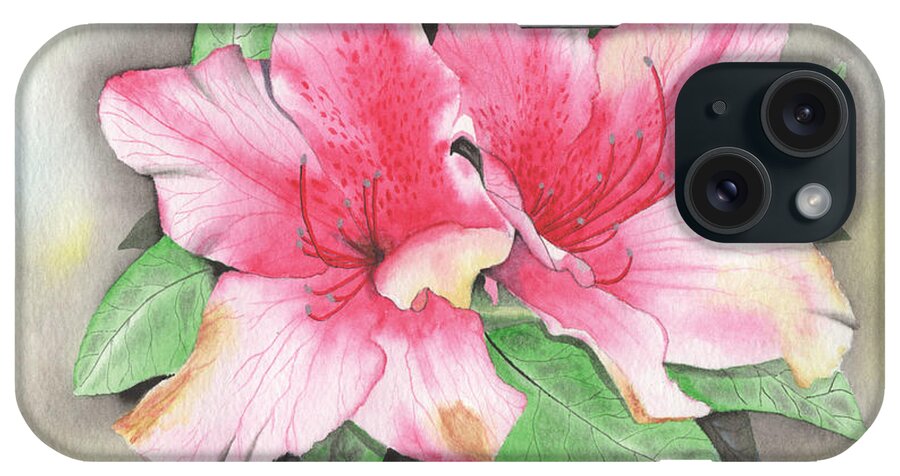 Azaleas iPhone Case featuring the painting Azaleas with Pastel by Bob Labno