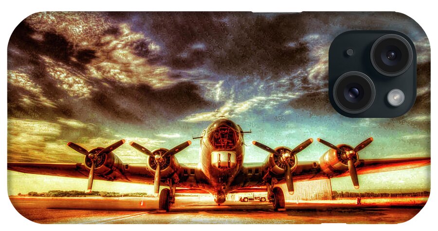 Airborne iPhone Case featuring the digital art B17 Aluminun Overcast by Rod Melotte