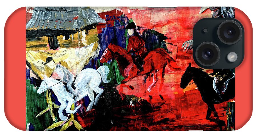 Baba Yaga iPhone Case featuring the painting Baba Yaga's Horsemen of the Apocalypse by Echoing Multiverse