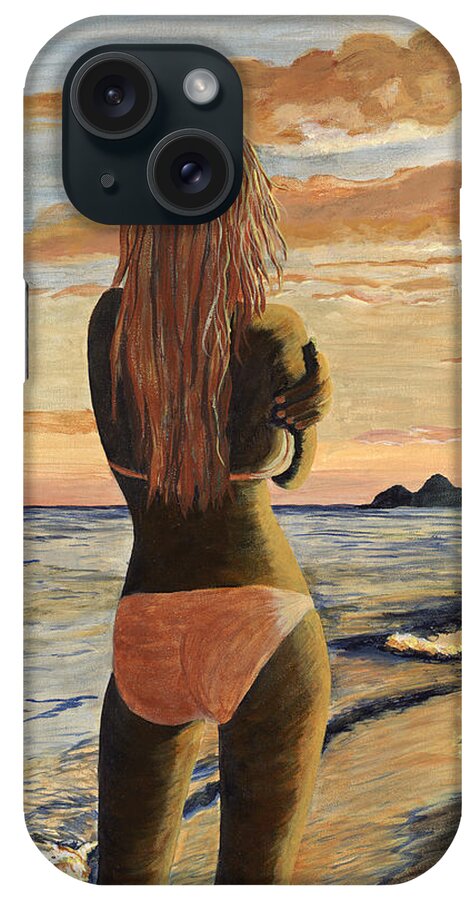 Hawaii iPhone Case featuring the painting Back to Lanikai by Megan Collins
