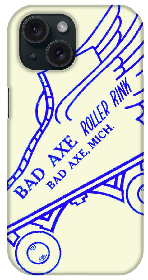 Vintage iPhone Case featuring the drawing Bad Axe Roller Rink by Vintage Roller Skating Posters