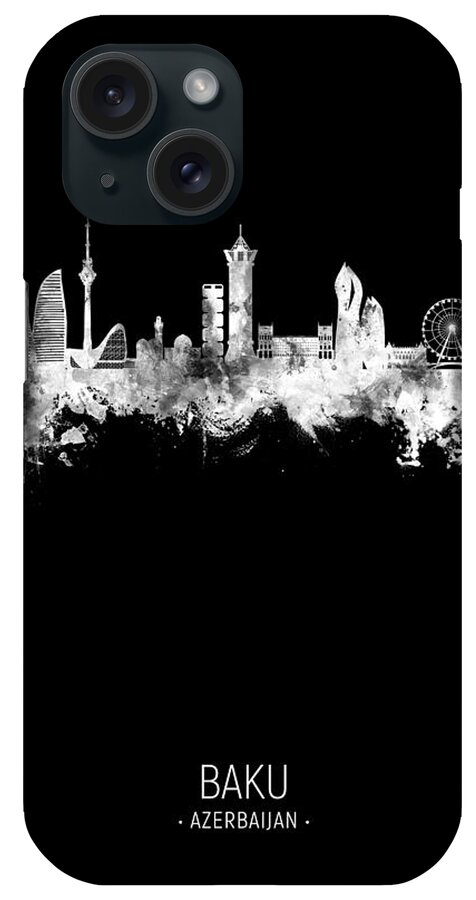Baku iPhone Case featuring the digital art Baku Azerbaijan Skyline #70 by Michael Tompsett