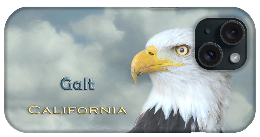 Galt iPhone Case featuring the mixed media Bald Eagle Galt CA by Elisabeth Lucas