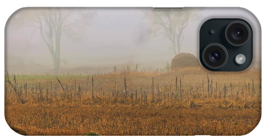 Autumn iPhone Case featuring the photograph Bale of Hay in Autumn by Cordia Murphy