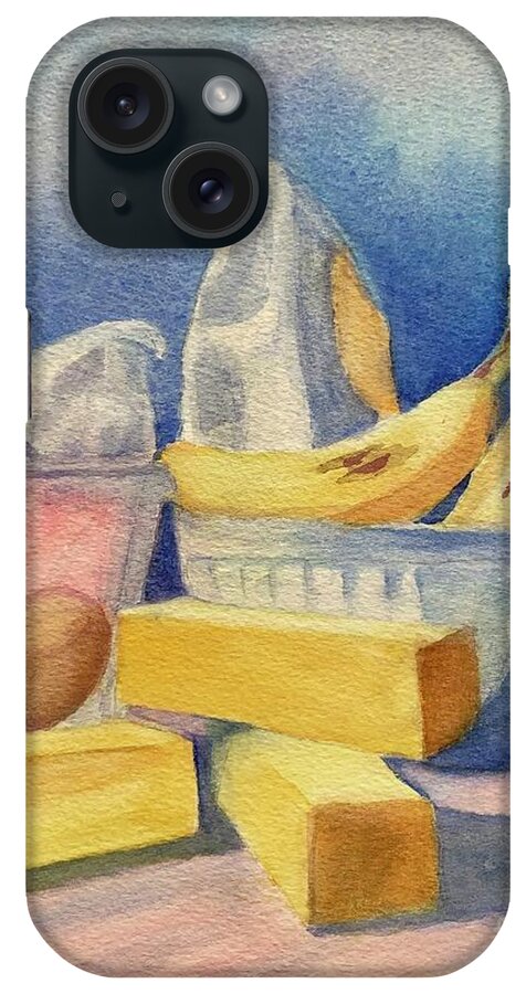 Watercolor iPhone Case featuring the painting Banana Bread by Sue Carmony