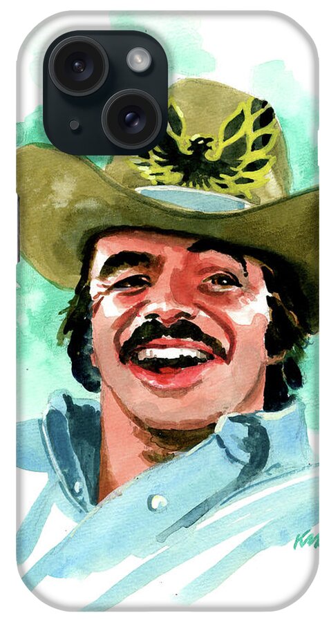 Burt Reynolds iPhone Case featuring the painting Bandit by Ken Meyer jr