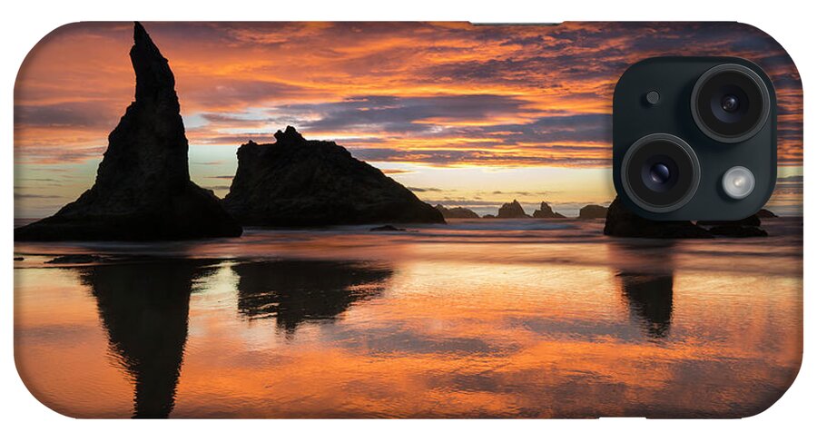 Bandon Beach iPhone Case featuring the photograph Bandon Reflection by Keith Kapple
