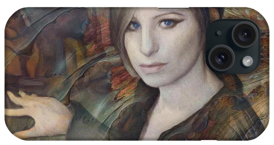  iPhone Case featuring the digital art Barbra Streisand 2 by Richard Laeton