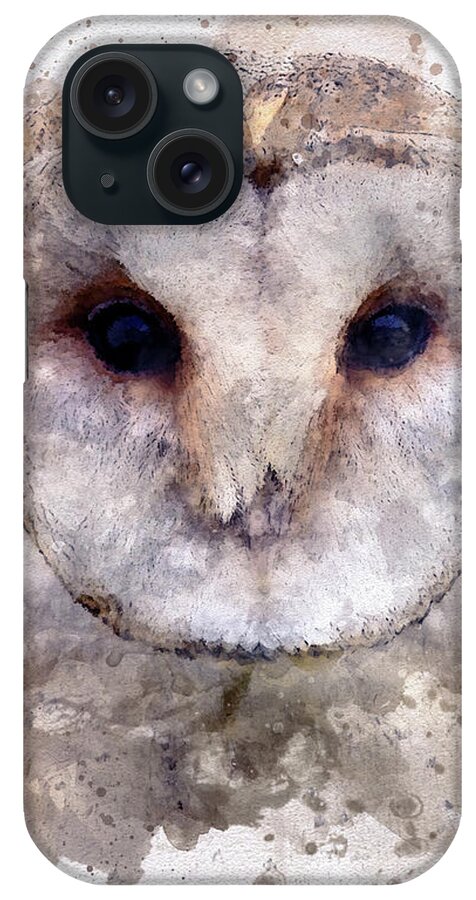 Barn Owl In Watercolor iPhone Case featuring the digital art Barn Owl in Watercolor by Susan Maxwell Schmidt