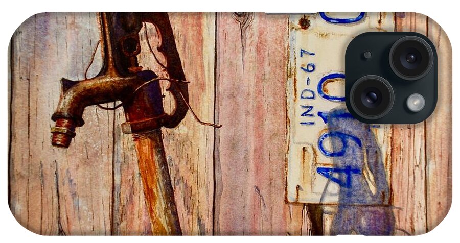 Old Barn iPhone Case featuring the painting Barn Repair by John Glass