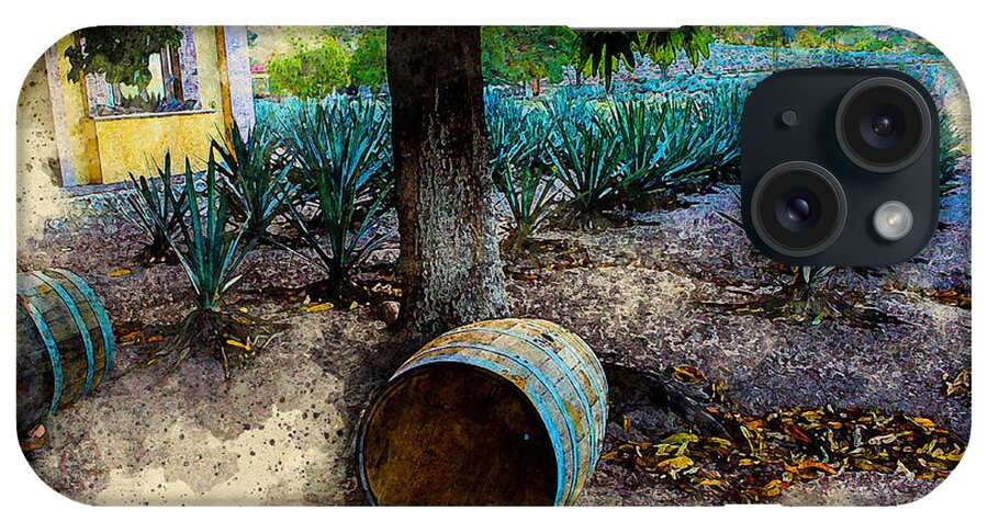Barrels iPhone Case featuring the digital art Barrels and Agaves by Marisol VB