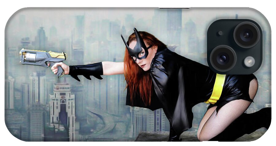 Bat iPhone Case featuring the photograph Bat Woman High Rise by Jon Volden