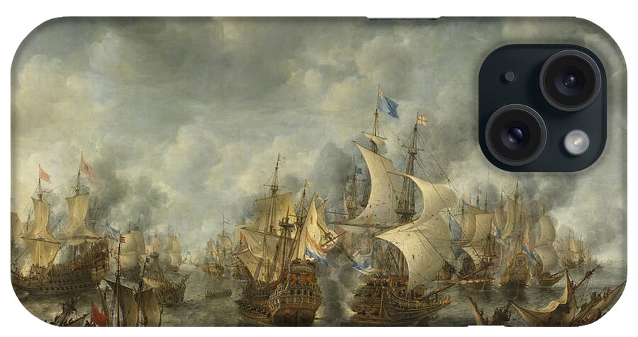 Pirates iPhone Case featuring the painting Battle Of Scheveningen by Jan Abrahamsz Beerstraaten