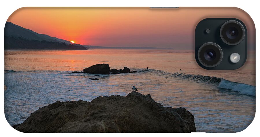 Beach iPhone Case featuring the photograph Beach and Mountain Sunrise by Matthew DeGrushe
