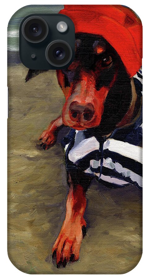 Dog iPhone Case featuring the painting Beach Dog by Alice Leggett