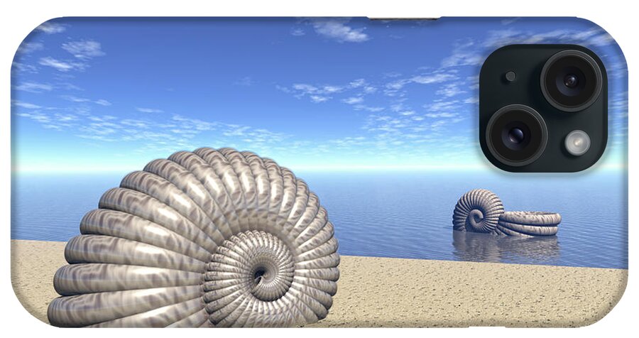 Ancient iPhone Case featuring the digital art Beach of Shells by Phil Perkins