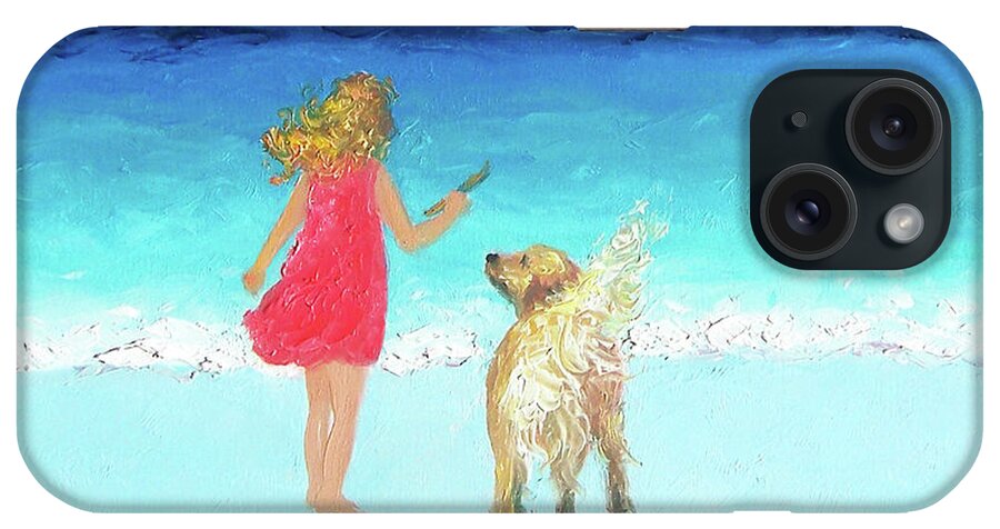 Beach iPhone Case featuring the painting Beach Painting 'Sunkissed Hair' by Jan Matson