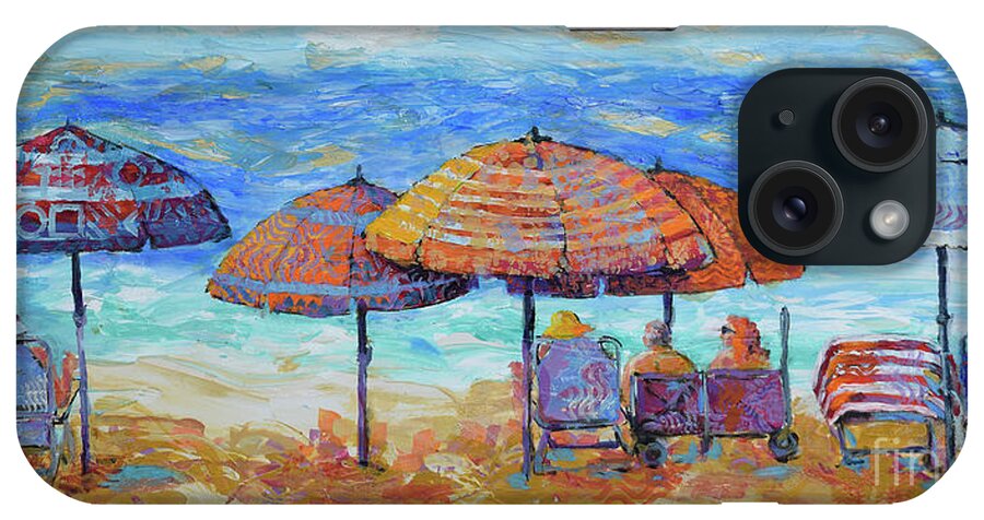  iPhone Case featuring the painting Beach Umbrellas by Jyotika Shroff