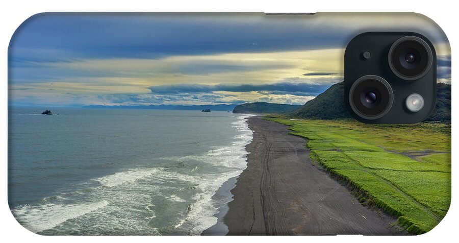 Beach iPhone Case featuring the photograph Beach with black sand on Kamchatka by Mikhail Kokhanchikov