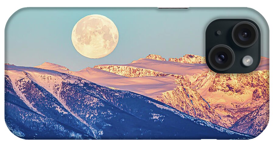 Moon iPhone Case featuring the photograph Beartooth Mountain Moon Set by Gary Beeler