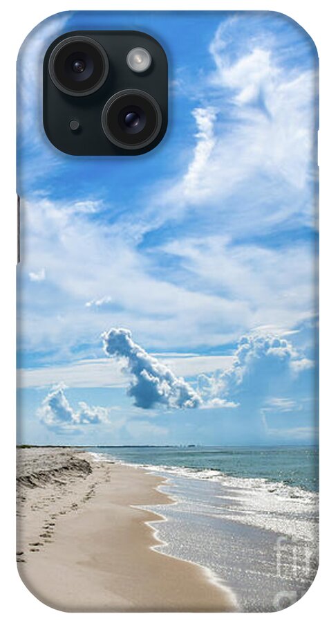 Footprints iPhone Case featuring the photograph Beautiful Beach with Footprints in the Sand by Beachtown Views