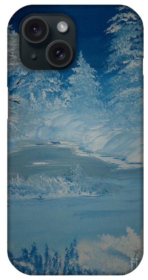 Donnsart1 iPhone Case featuring the painting Beautiful Chilly Winter Painting # 204 by Donald Northup