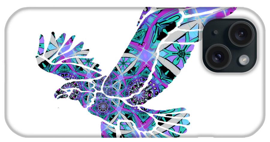 Eagle iPhone Case featuring the digital art Beautiful Eagle silhouette by Eileen Backman