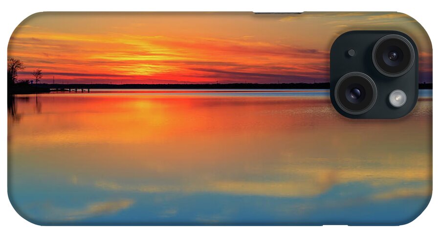 Sunset iPhone Case featuring the photograph Beautiful lake sunset and its reflection. Very calming. by David Ilzhoefer