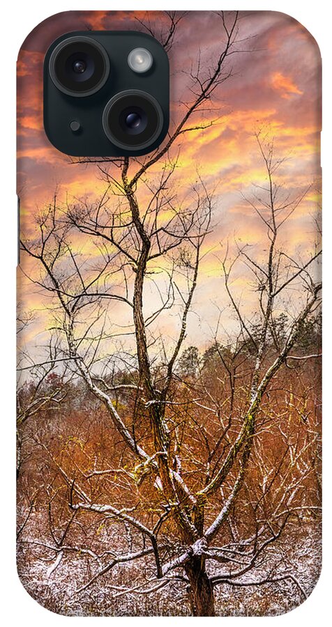 Carolina iPhone Case featuring the photograph Beautiful Morning Sky at the First Snow by Debra and Dave Vanderlaan