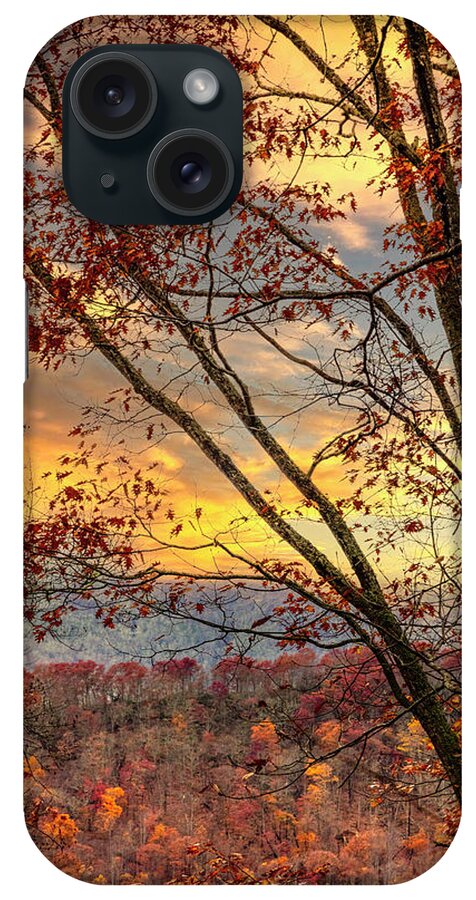 Andrews iPhone Case featuring the photograph Beautiful Sunset over the Smoky Mountains by Debra and Dave Vanderlaan