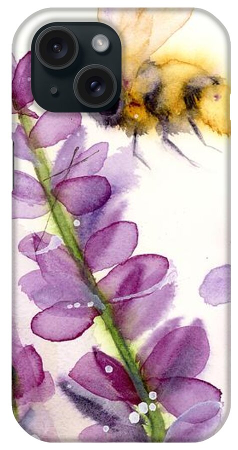 Watercolor Bee iPhone Case featuring the painting Bees #3 by Dawn Derman