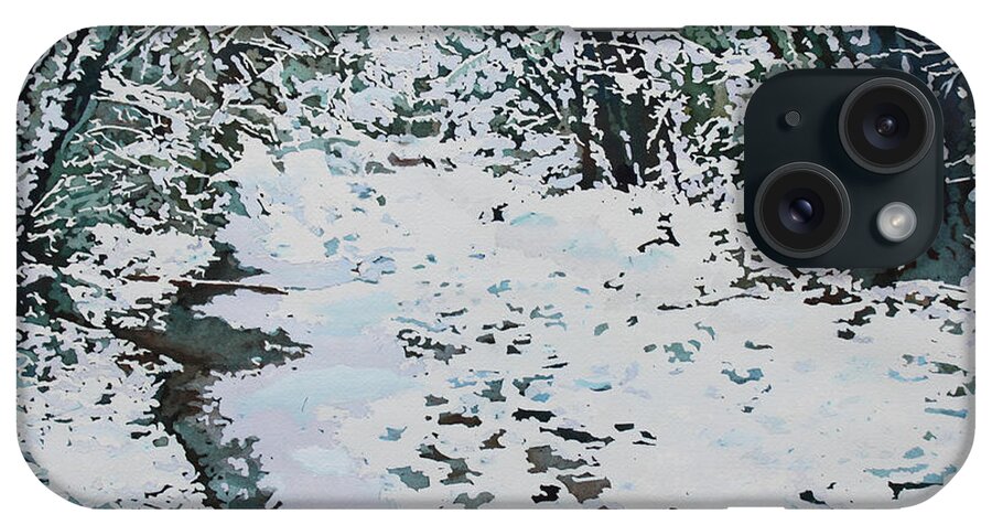 Snow iPhone Case featuring the painting Beginning to Melt by Jenny Armitage