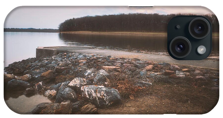 Beltzville iPhone Case featuring the photograph Beltzville Lake Cloudy March Sunset by Jason Fink