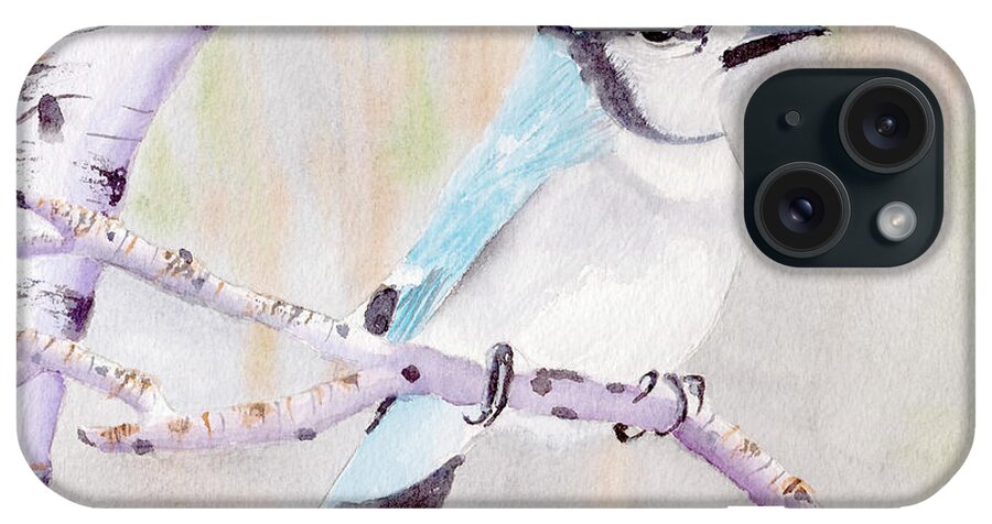 Bird iPhone Case featuring the painting Benjamin Blue jay by Richard Stedman