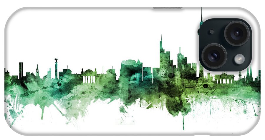 Berlin iPhone Case featuring the digital art Berlin Germany Skyline #72 by Michael Tompsett