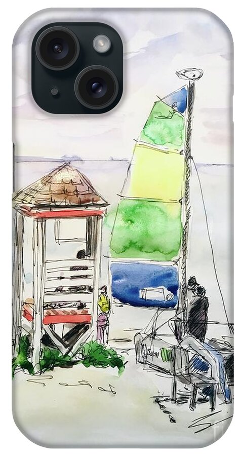 Beach iPhone Case featuring the drawing Better Days by Sonia Mocnik