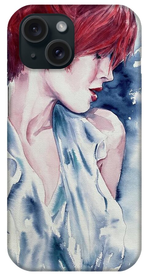 Redhead iPhone Case featuring the painting Beyond Words by Michal Madison